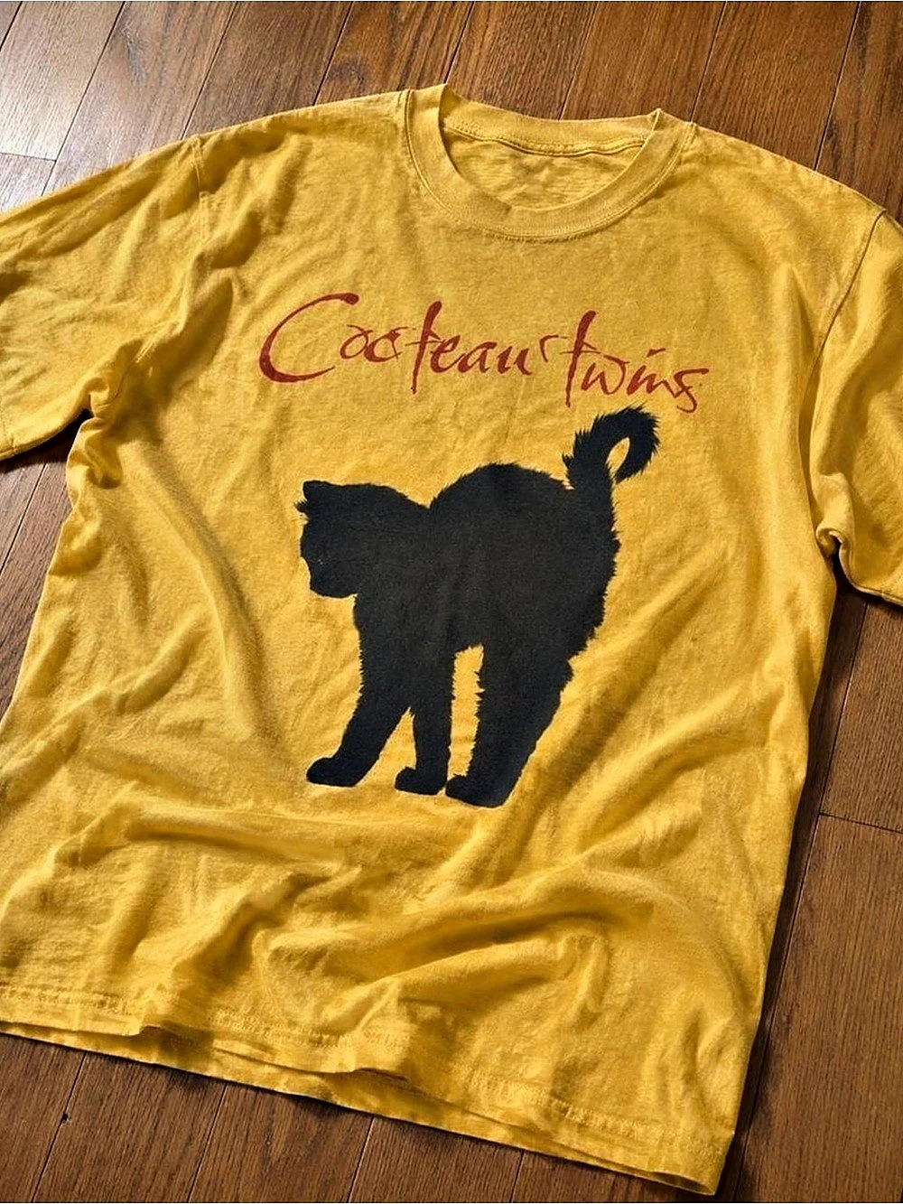 Gildan Heavy Cotton T-Shirt Graphic Yellow Short Sleeve Tee